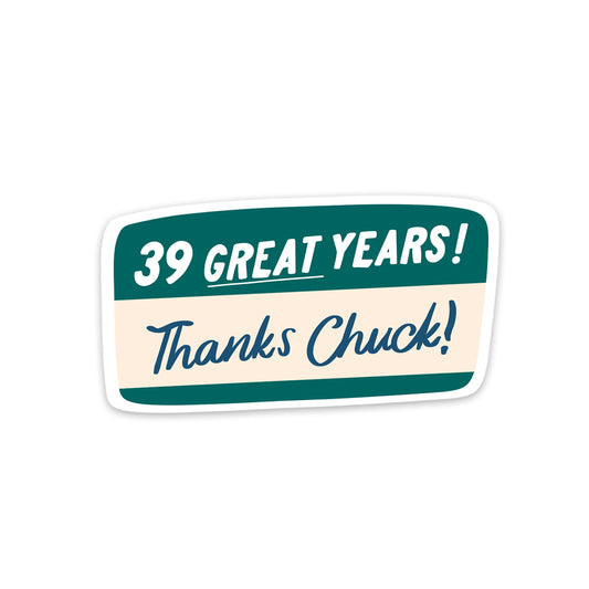 Thanks, Chuck! Sticker