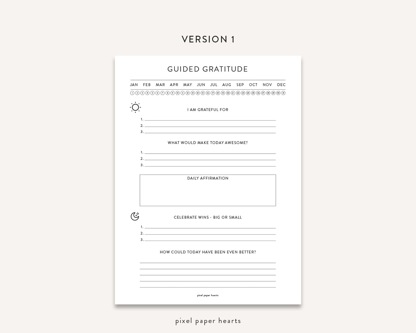 Guided Gratitude - Printable Template
