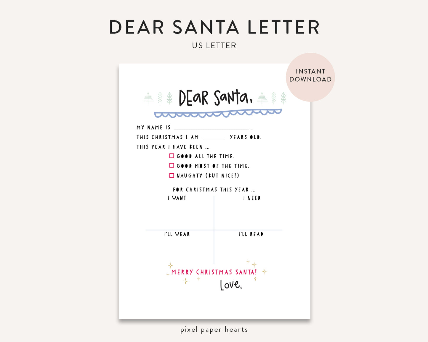 Free Printable: Santa Letter