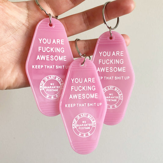 Keep It Up Key Tag - Pink