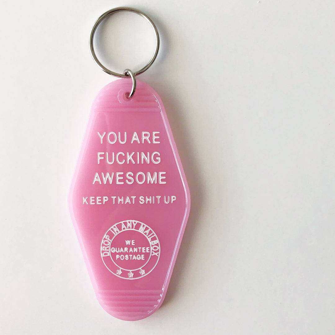 Keep It Up Key Tag - Pink