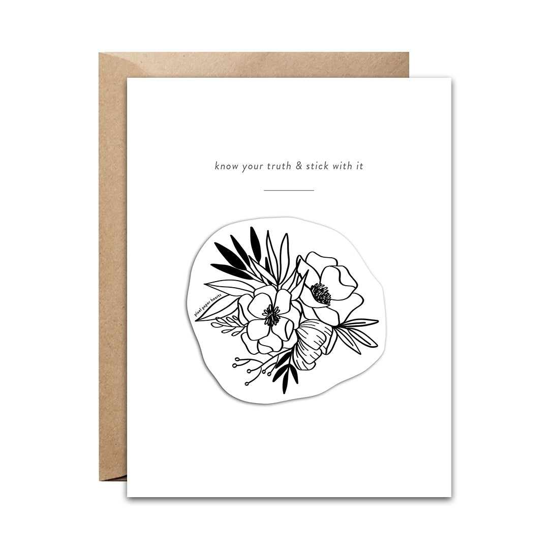 Black and White Floral Sticker