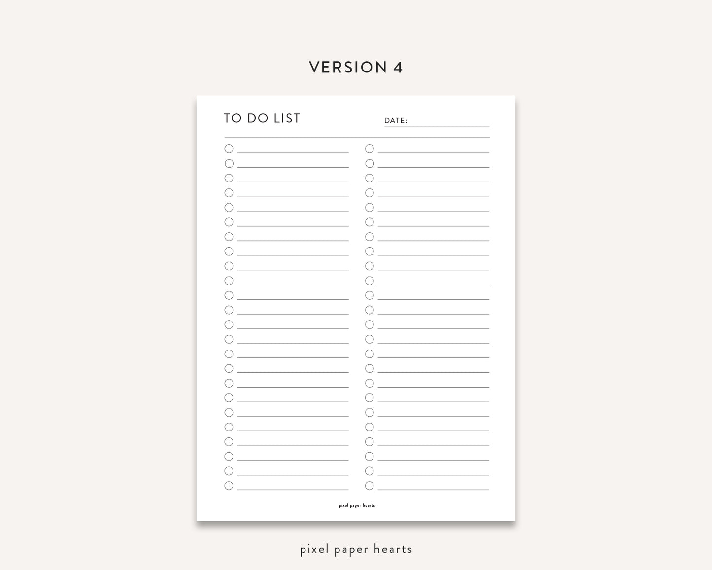 Minimal To Do List - Printable Template