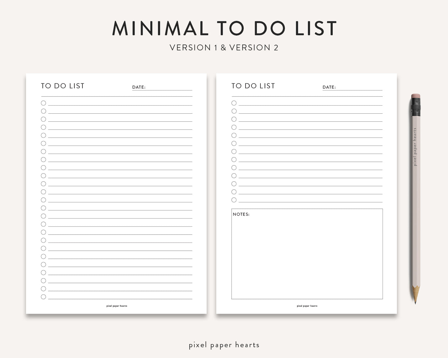 Minimal To Do List - Printable Template