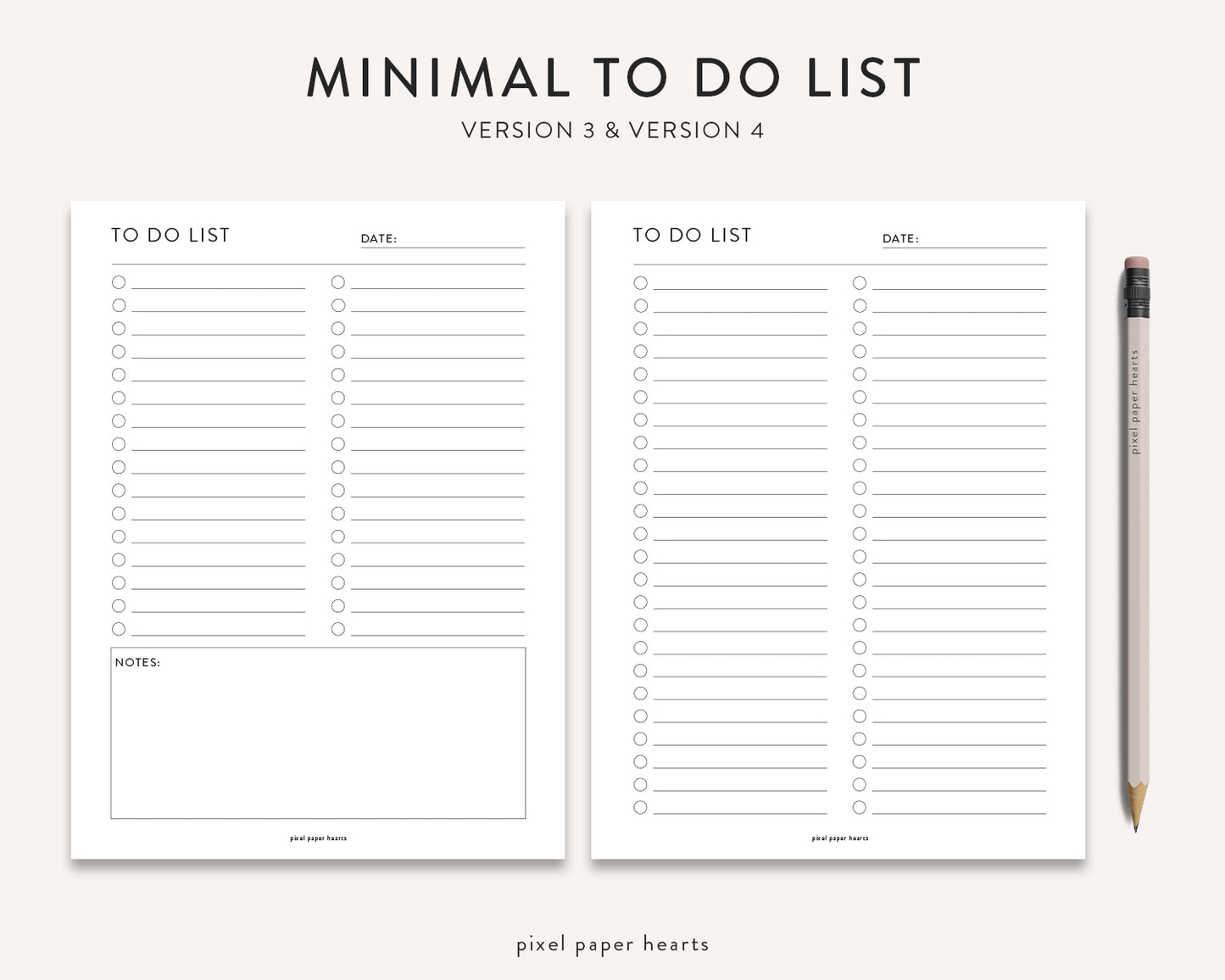 Minimal To Do List - Printable Template