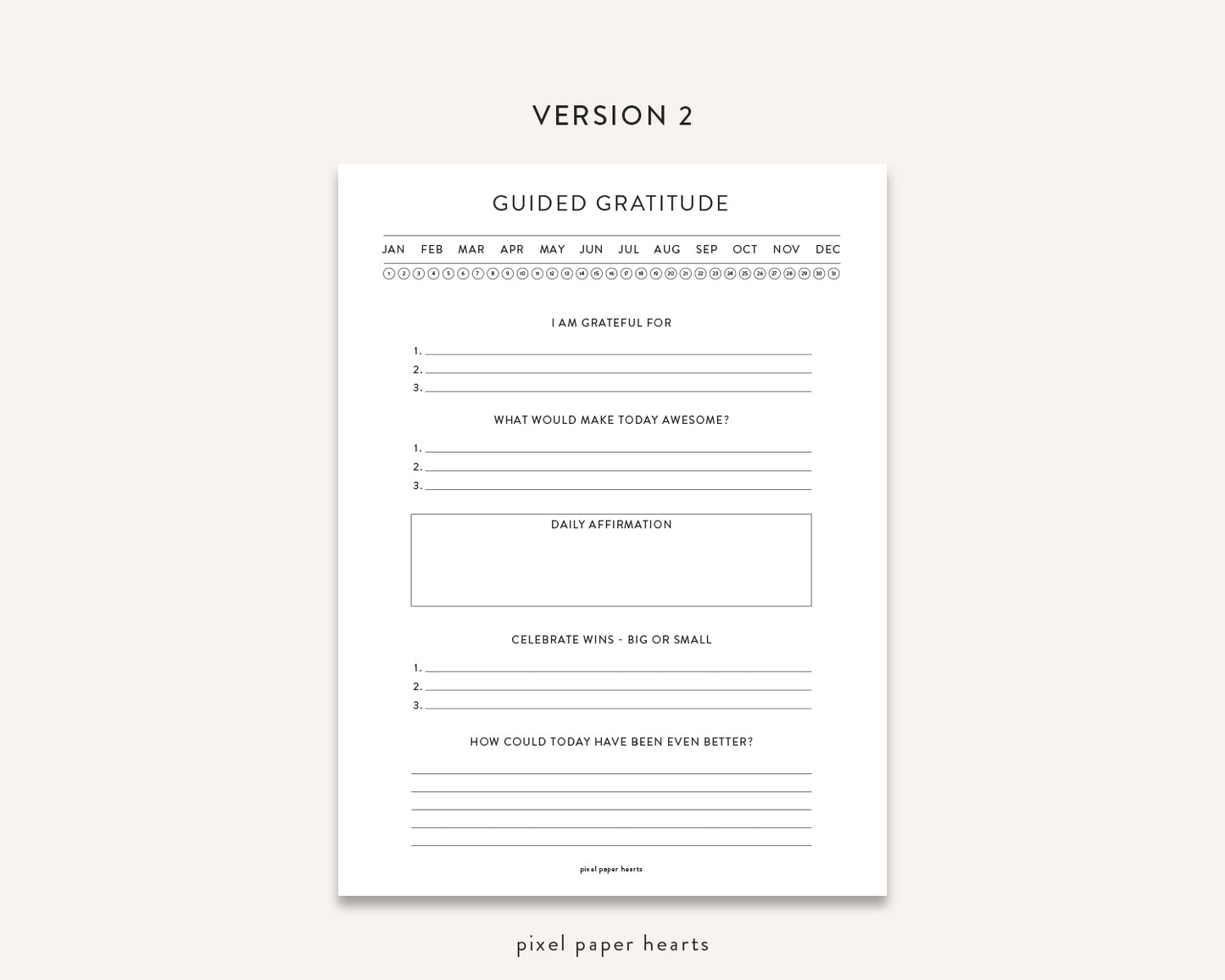 Guided Gratitude - Printable Template