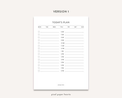 Free Printable - Today's Plan