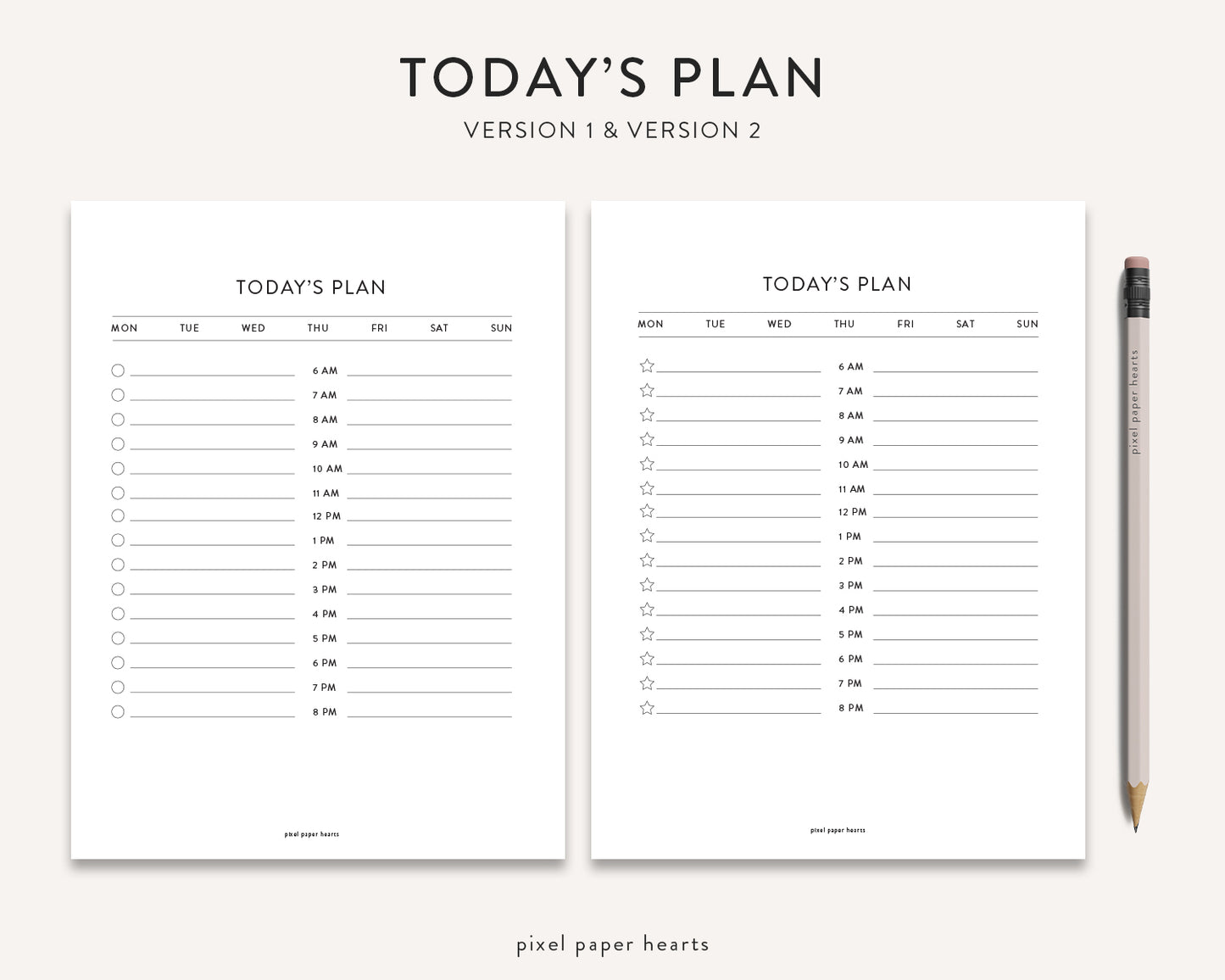 Free Printable - Today's Plan