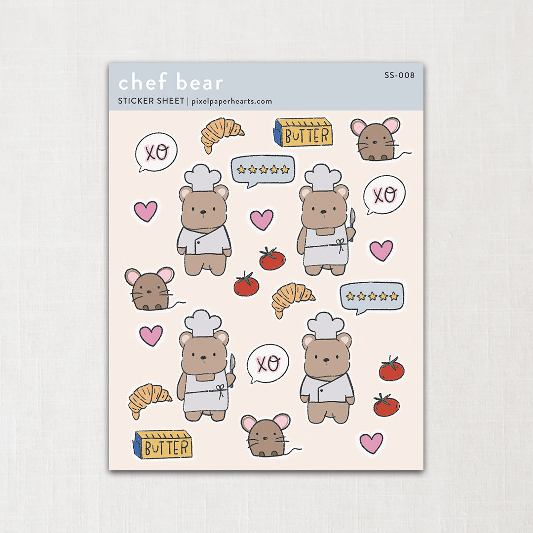 Chef Bear Sticker Sheet