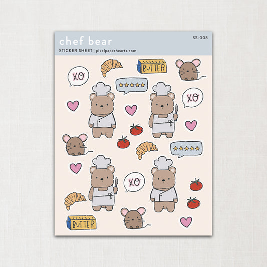 Chef Bear Sticker Sheet