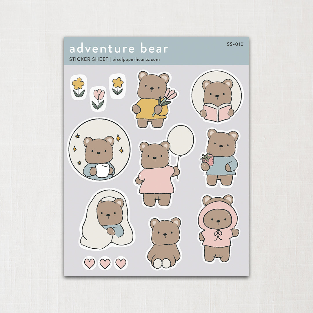 Adventure Bear Sticker Sheet