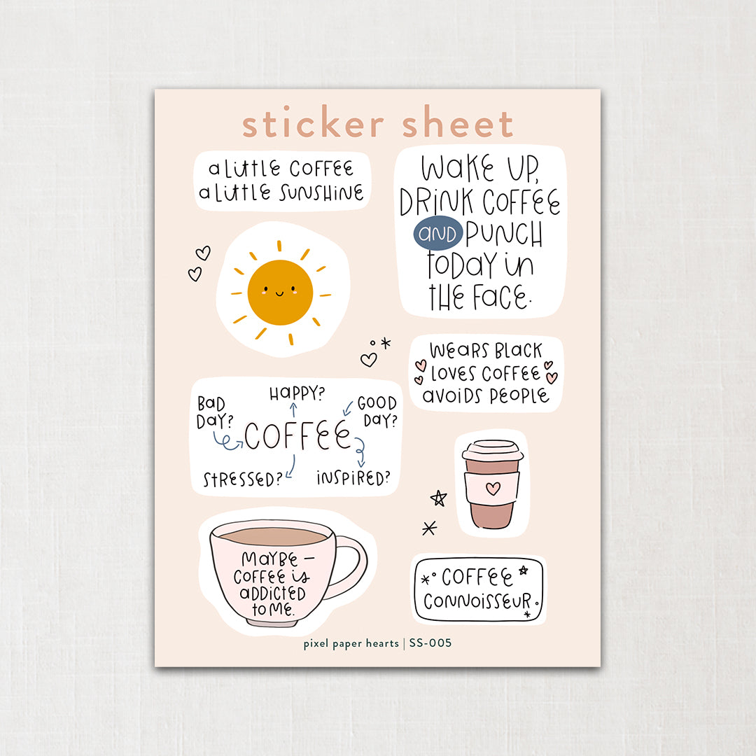 Coffee and Sunshine Sticker Sheet